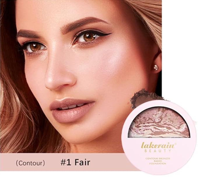 Go Ho Baked Bronzer Powder Makeup,Blush Glow Balance,Color Finish,03 Fair