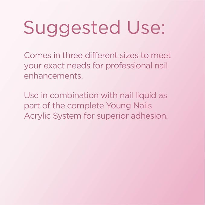 Young Nails Acrylic Powders, Cover - Created For a Flawless Consistency And Superior Adhesion - Cover Powder Begins To Set in 75 Seconds - Available in 45 gram, 85 gram, and 660 Gram Size Options