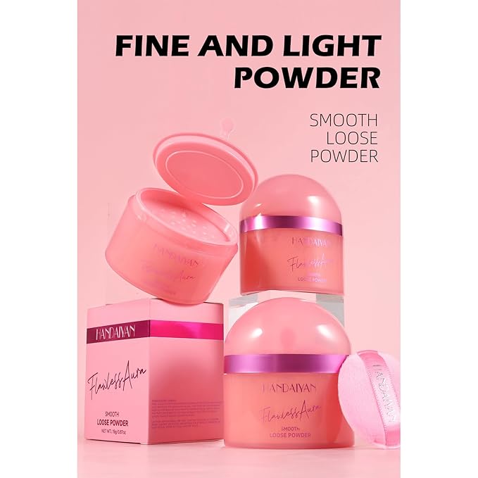 Loose Face Powder Setting Powder Makeup 0. （V02）With Powder Puff 67oz