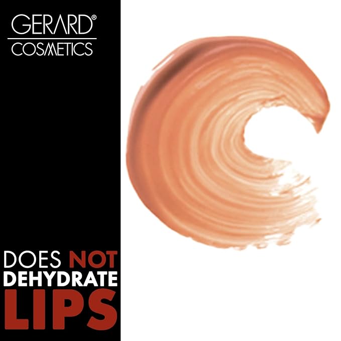 Gerard Cosmetics Color Your Smile Lip Gloss Salmon, Super Pigmented Peach Lip Gloss with LED Light and Mirror, Shiny Finish, Hydrating Liquid Peach Lipstick, Cruelty Free and Made in USA