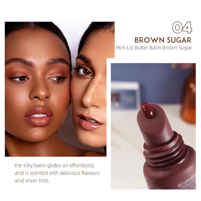 Mini Lip Butter Lip Gloss set, Smooth, Hydrating, Non-Sticky Lip Gloss for Soft and Supple Lips, Perfect for Travel & Gifts (Set B, S)