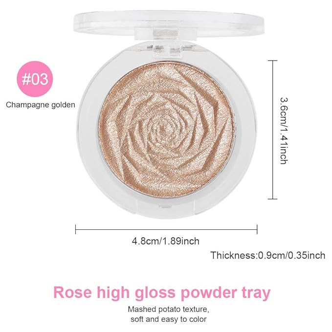 Rose Gold Face Highlighter Makeup Shimmer Glitter Rose