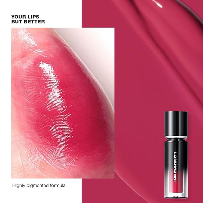 LANGMANNI Lip Oil Tint | Hydrating & Long-Lasting Lip Stain | Moisturizing And High Gloss Makeup,Non-Sticky Lip Stain For Watery And Silky Smooth Lips(#1 Soft Petal Pink)