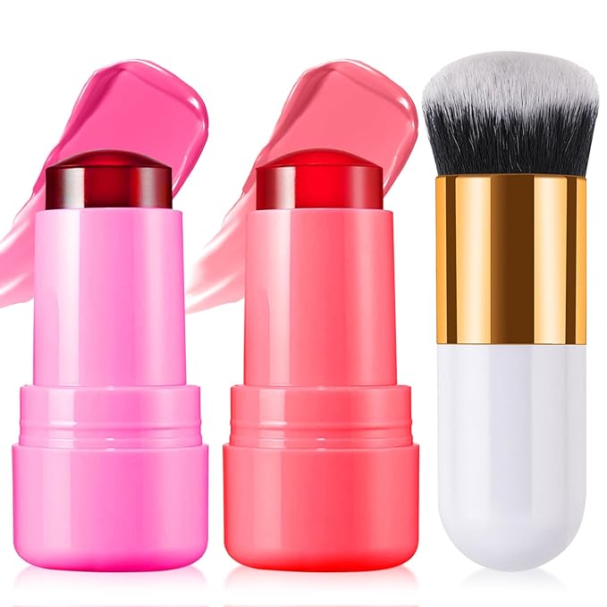 2PCS Cooling Water Jelly Lip Tint/Blush, Jelly Blush Cooling