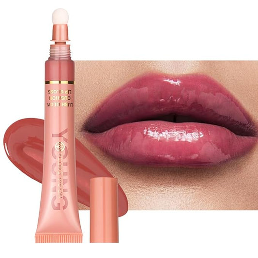 YOUNG VISION Hydrating Liquid Lipstick & Gloss Tint, Oil Infused, Cushion & Puff Applicators, Versatile Nude to Red Shades,Labial Liquido & Brillo Labial