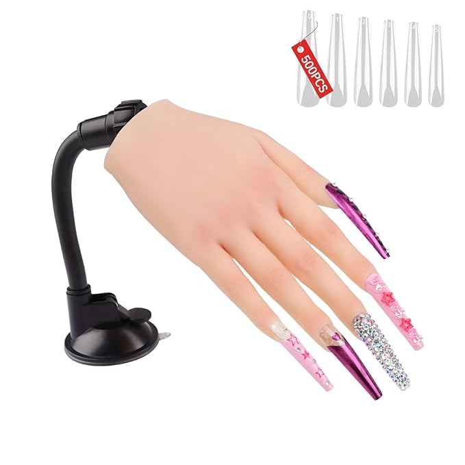 Nail practice hand for acrylic