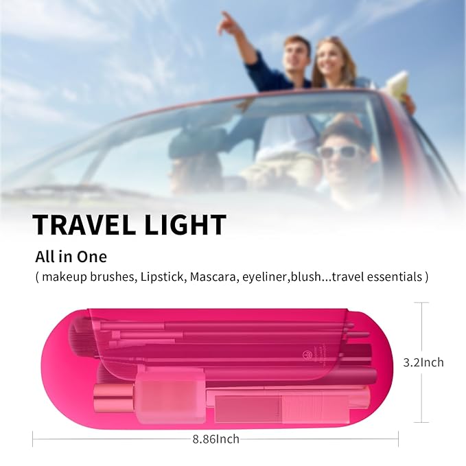 Silicone makeup brush holder travel