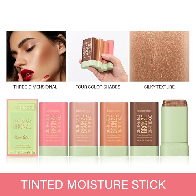 Cream Contour Stick,Bronzer Contouring Stick Facial Cream Highlight 04-Beach Glow