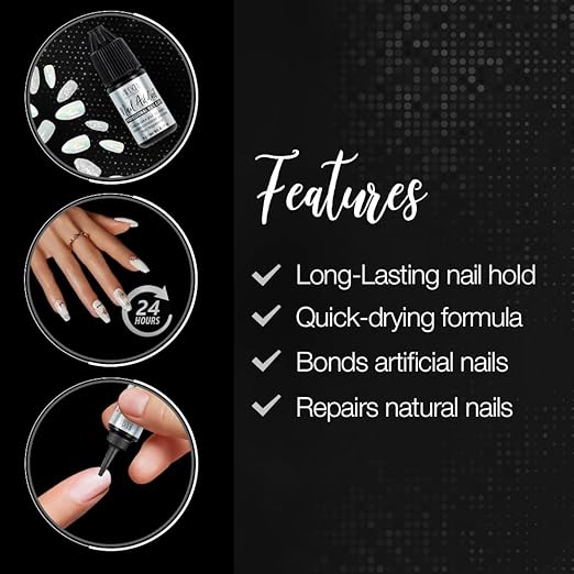 Ardell Professional Nail Glue, Superior Hold, Long-Lasting Adhesive for Fake Nails, Press On Nails & Nail Repairs, Quick-Drying Formula, 5g