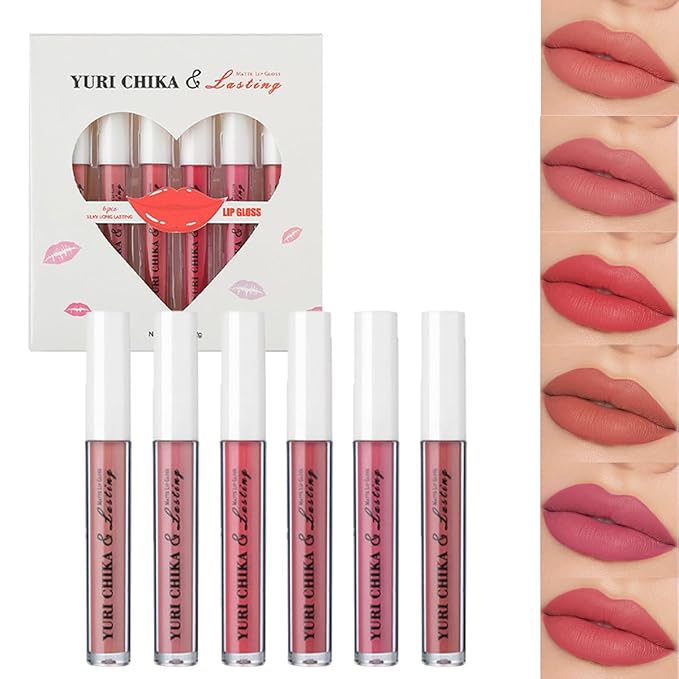 6 Color Set Matte Finish Lip Stain,Waterproof Long-Lasting Long-Lasting