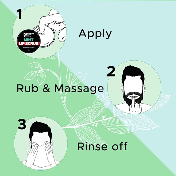 L'BERT Mint Lip Scrub, Kiss Ready Lightening
