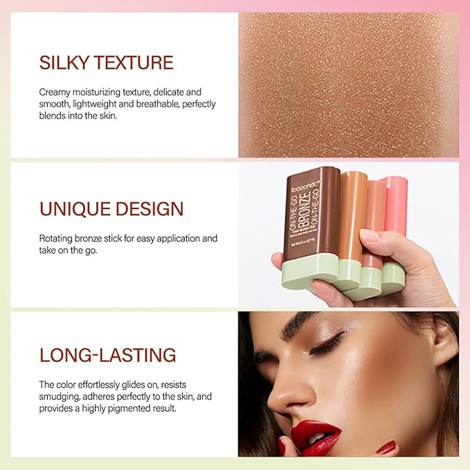 Multi-Use Makeup Blush Stick, Tinted Solid Moisturizer On-the-Go Beach Glow)