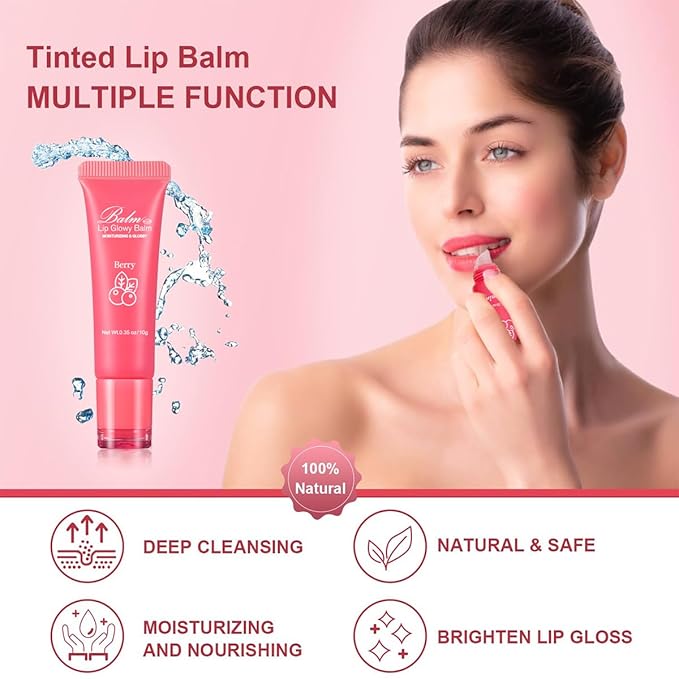 GECOMO Lip Glowy Balm, Moisturizing Lip 0.35oz