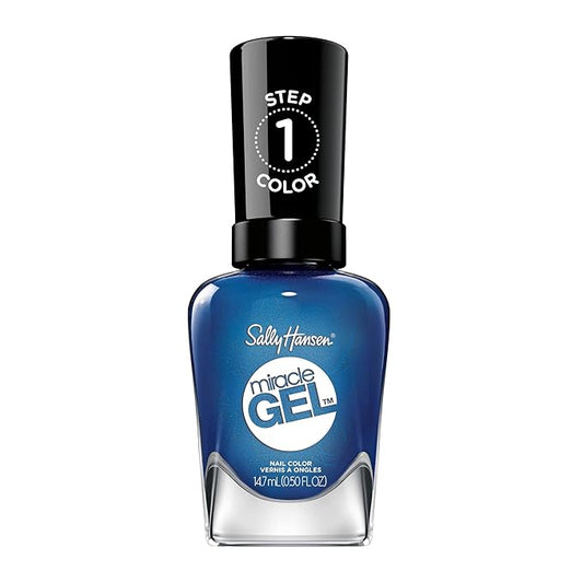 Sally Hansen Miracle Gel™, Travel Seekers Blues Cruise, Long Lasting, Gel-Like Formula, No UV Lamp Needed, Blue Nail Polish