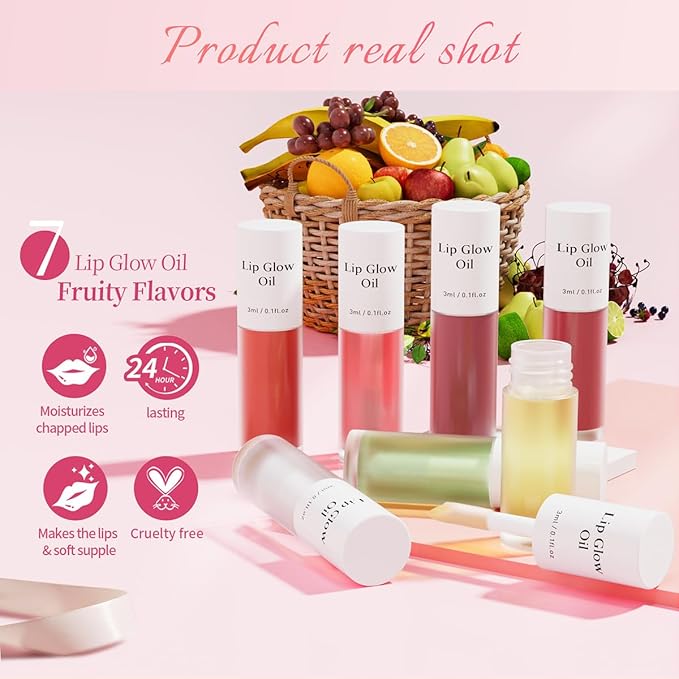 Korean Lip Oil - Fruity Flavor Lip Glow Glow