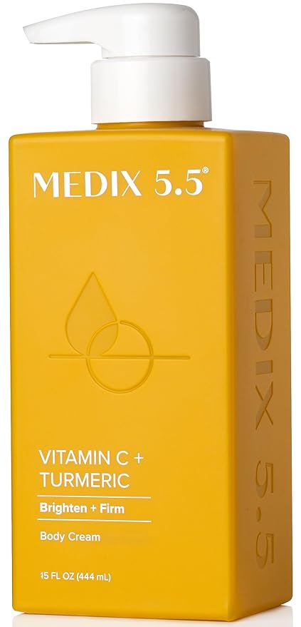 Medix 5.5 Vitamin C Cream Brightening Body Lotion & Face Moisturizer | Anti Aging Vitamin C Lotion For Women & Men Helps Soften The Look Of Dark Spots, Wrinkles, & Uneven Looking Skin Tone, 15 Fl Oz