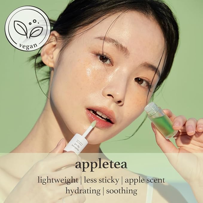 NOONI Korean Hydrating Lip Oil - Appletea | Long-Lasting, Moisturizing, Plumping, Revitalizing for Dry Lips, Waterproof, No Peel Off, Hydrating, Nourishing Crystal Clear, 0.12 FL Oz