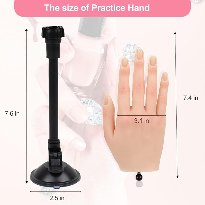 Nail practice hand for acrylic