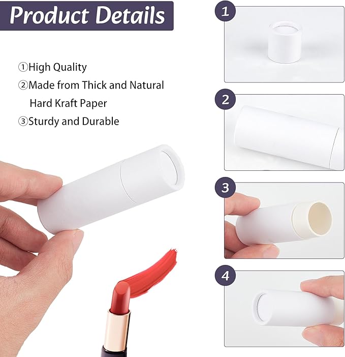 NICENEEDED 15 Pcs Kraft Paper Lipstick