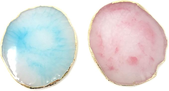 Honbay 2PCS Golden Edge Resin Nail Art Palettes