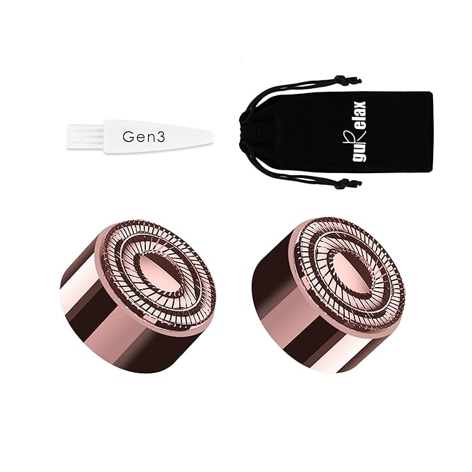 Gurelax Replacement Heads for Flawless Finishing Touch Facial Hair Remover, Gen 3 Replacement Blades for Women, New Version 18K Gold Replacement Blades Refill (2pcs)