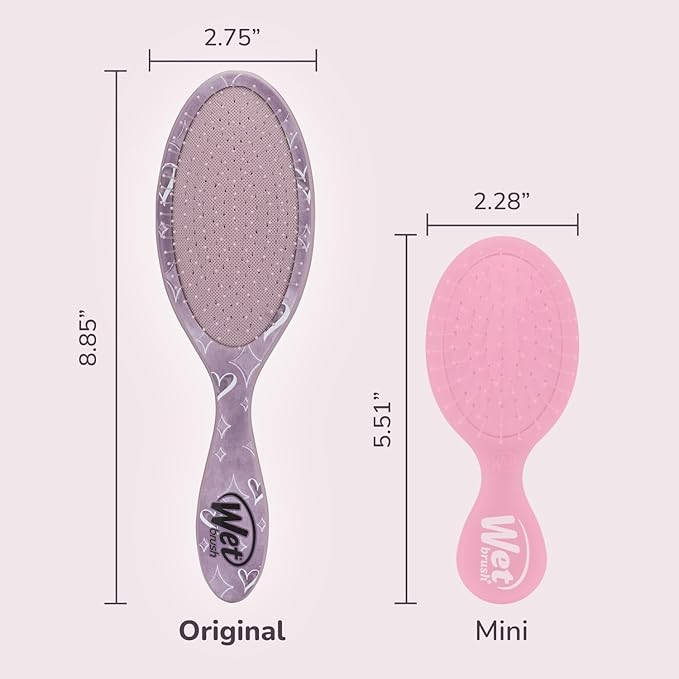 Wet Brush Original Detangler Hair Brush, Stitch & Angel (Disney Love), Ultra-Soft IntelliFlex Bristles, Detangling Bristles Glide Through Tangles (Wet Dry & Damaged Hair), Women & Men