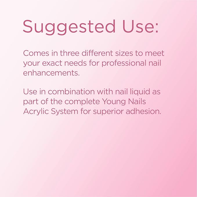 Young Nails Acrylic Cover Powder - Self-Leveling Acrylic Nail Powder, Clear Nude Pink White Acrylic Powder for Nail Extenstion, Professional Grade, Superior Adhesion, Color - Rosebud, 85g