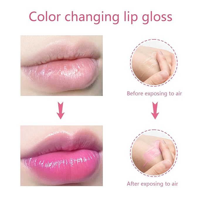 Color Changing Lip Glow Oil,Boss Up Glitter Lip Changing
