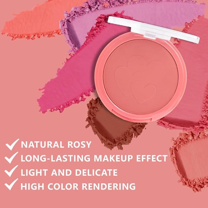 Single Warm Orange Matte Cream to Powder Blush Makeup Palette, Cheeks Face Blushes for Older Women, Natural Monochrome Blushes Makeup Palette, Paleta de rubores 05(0.35 Oz)