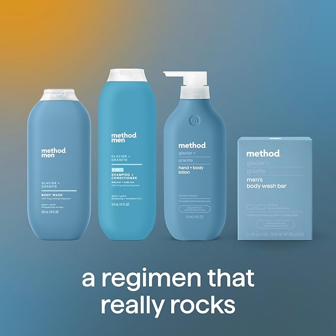 Method Men Body Wash, Glacier + Granite, Paraben and Phthalate Free, 18 fl oz (Pack of 1)