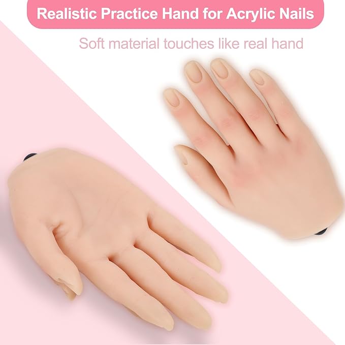 Nail practice hand for acrylic