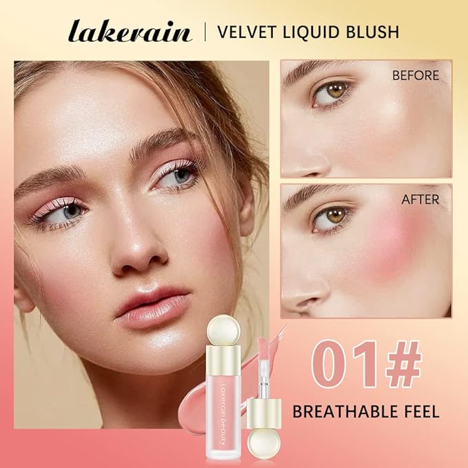 Liquid Blush For Cheeks, Soft Velvet Cream Blush Makeup (1#)