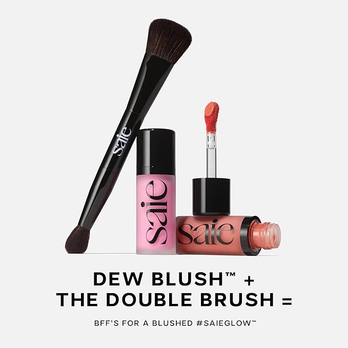 Saie Dew Liquid Blush for Cheeks - Hydrating Cream Blush Stick with a Blendable + Buildable Formula - Skincare Infused Dewy Cheek Tint for a Natural Flush - Glowy Makeup Essential - Lady (.40 oz)