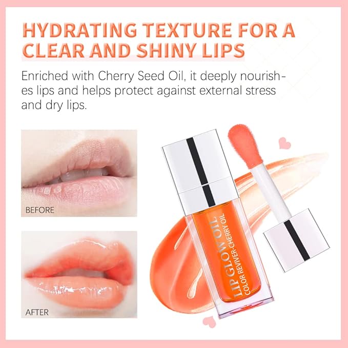 Plumping Lip Oil, Long Lasting Hydrating (CORAL)
