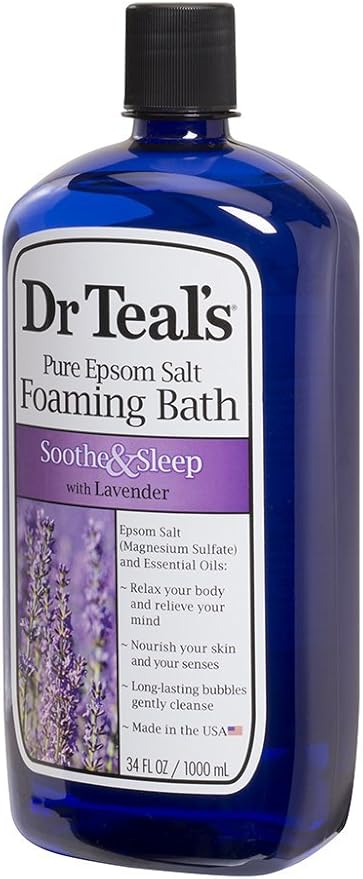 Dr Teal's Foaming Bath Variety Gift Set (2 Pack, 34oz ea.) - Soothe & Sleep Lavender & Relax & Relief Eucalyptus & Spearmint - Pure Epsom Salt & Essential Oils Alleviate Stress & Clear The Mind