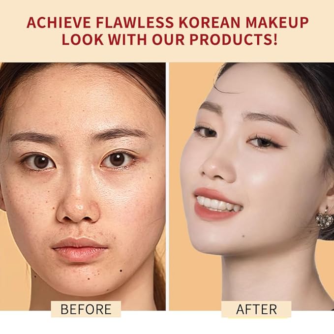 Flawless Glass Skin with Cushion Foundation - Long-lasting, (Latte, ) 18g