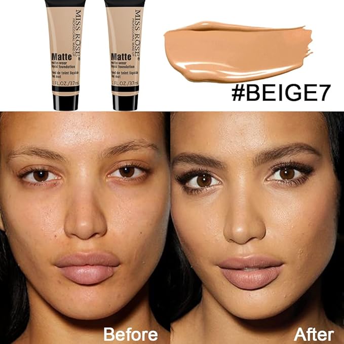 2 Pack Liquid Foundation Cream for Face Makeup,Durable