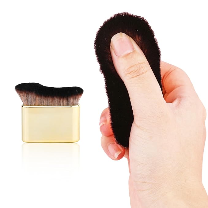 Self Tanning Brush, Self Tanning Brush Applicator Self Tanner Brush Foundation Body Makeup Brushes Self Tan Blending Brush for Face and Body（Gold)