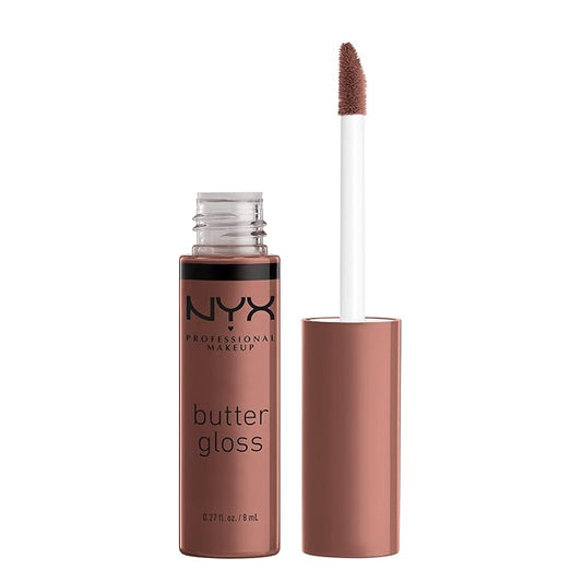 NYX PROFESSIONAL MAKEUP Butter Gloss Brown Sugar, Non-Sticky Lip Gloss - Butterscotch (Neutral Light Brown)