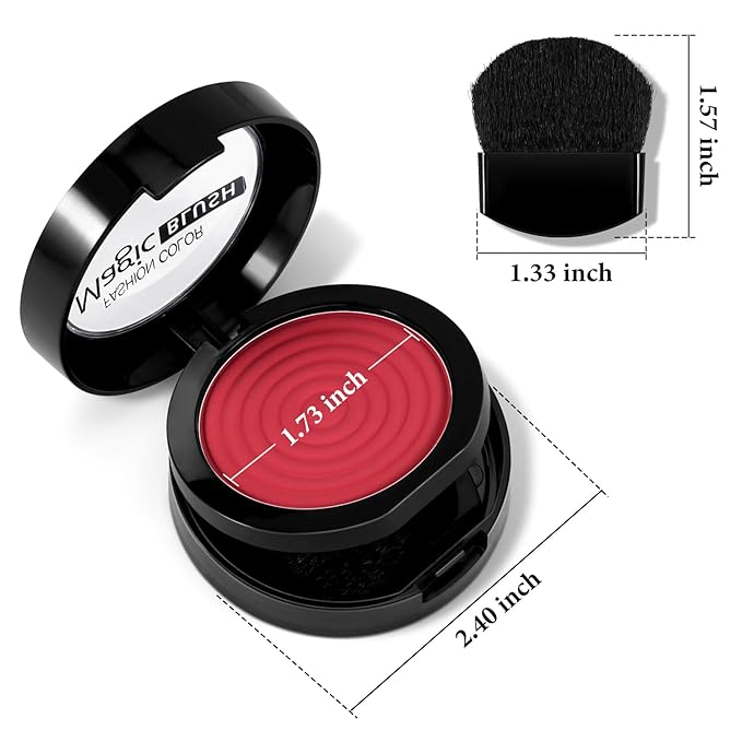 Boobeen Soft Blend Powder Blush for Cheeks, Buildable and Brush