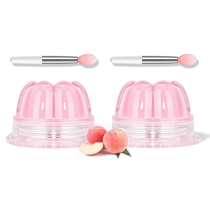 2Pc Jelly Lip Mask Overnight,Fruity Peach Collagen-Peach