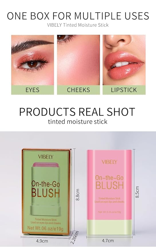 Multi-Use Makeup Blush Stick, Cream Blush Stick, Tinted