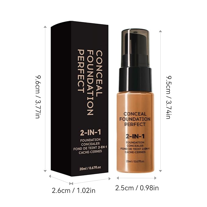 6 Colors Liquid Foundation Long-Lasting,Poreless Liquid Oil Concealer