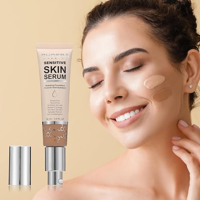 PHOERA Essence Foundation,Hydrating Waterproof and Light Long Lasting (N06 Mocha)