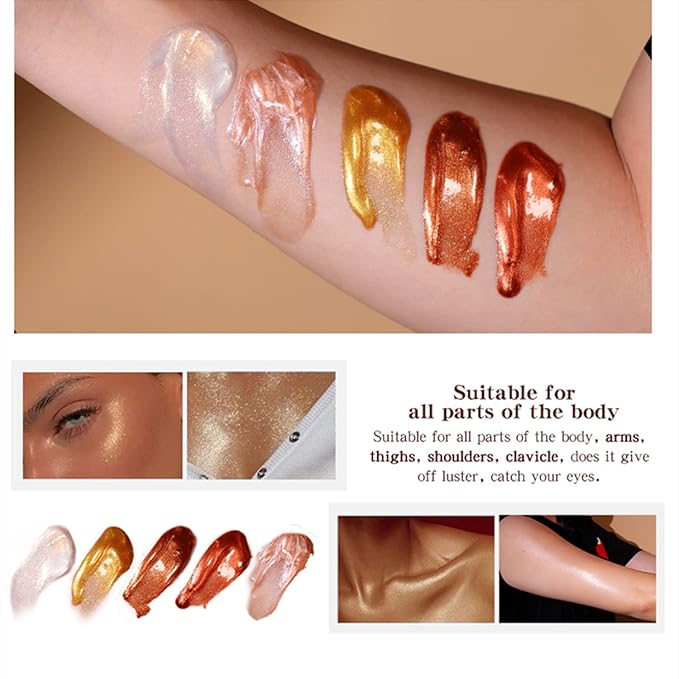 Shimmer Body Luminizer 5 Color Waterproof Smooth Face 80 ML