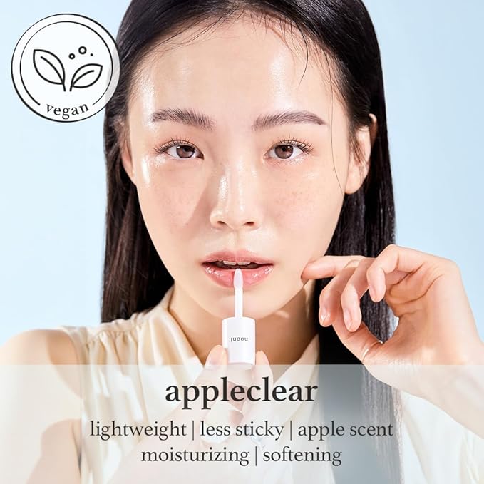 NOONI Korean Hydrating Lip Oil - Appleclear | Long-Lasting, Moisturizing, Plumping, Revitalizing for Dry Lips, Waterproof, No Peel Off, Hydrating, Nourishing Crystal Clear, 0.12 FL Oz