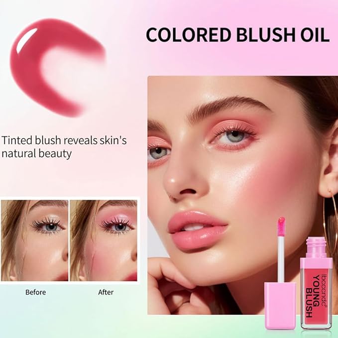 Mysense Tinted Blush Oil, Pink Liquid Blush for 02 Pink