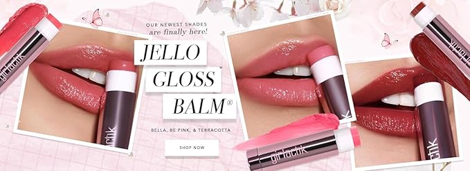 Girlactik Jello Gloss Lip Balm - Original Lip Care with Vitamin E, Aloe Vera, Avocado and Apricot Kernel Oil for Hydrating, Moisturizing Lip Balm with Glossy, Smooth, 4.5 g / 0.15 oz (Bella)