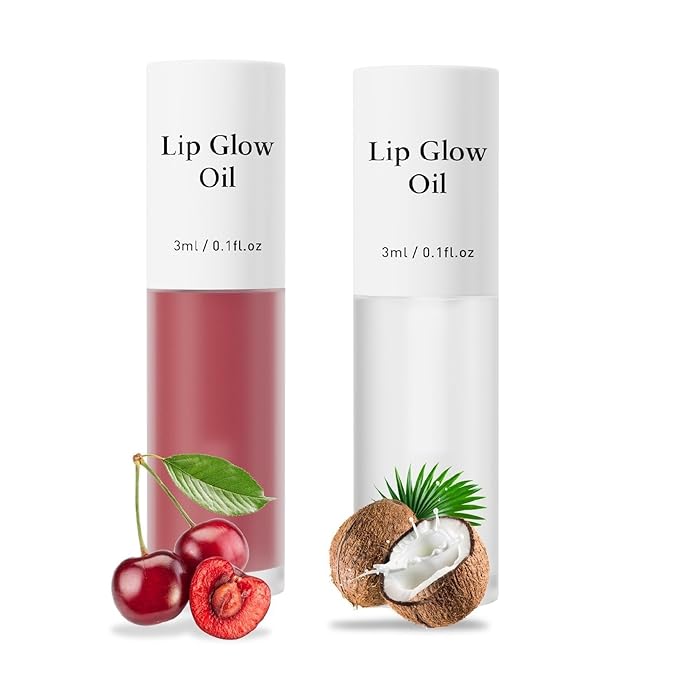 2 Pack Plumping Lip Oil,No-Sticky Lip Nourishing