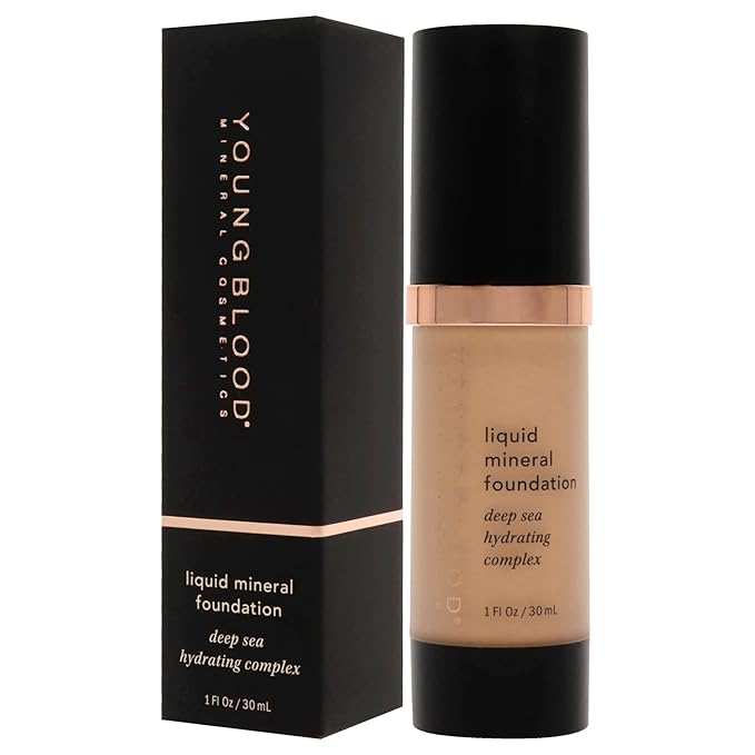 Youngblood Liquid Mineral Foundation, Sun Kissed | Lightweight, Free, Gluten-Free